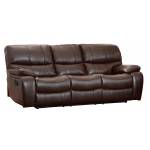 Pecos Double Reclining Sofa - Leather Gel Match - Dark Brown